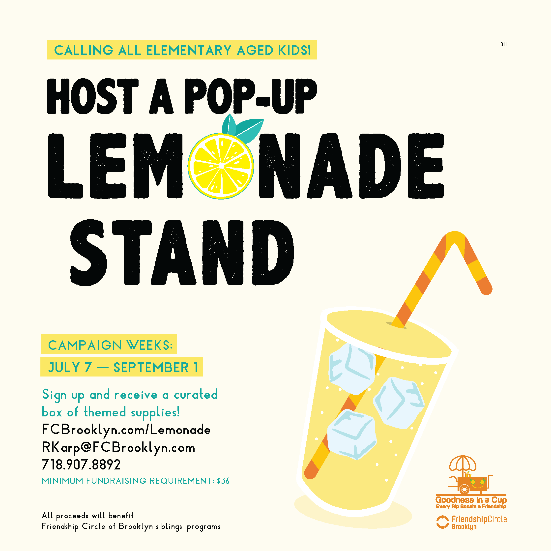 Goodness in a Cup – Host a Pop-up Lemonade Stand!